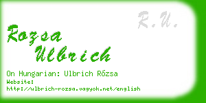rozsa ulbrich business card